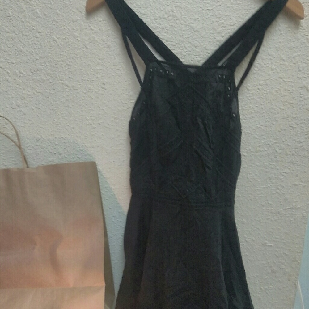 Free people pretty lace layered tank top XS